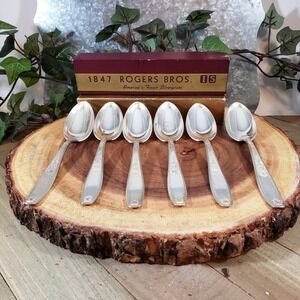 Antique Rare Six Spoons - 1847 Rogers Brothers America's‎ Finest Silverplate  IS